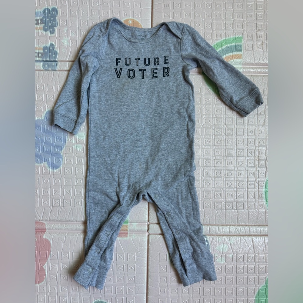 Carter's Gray 'Future Voter' onesie